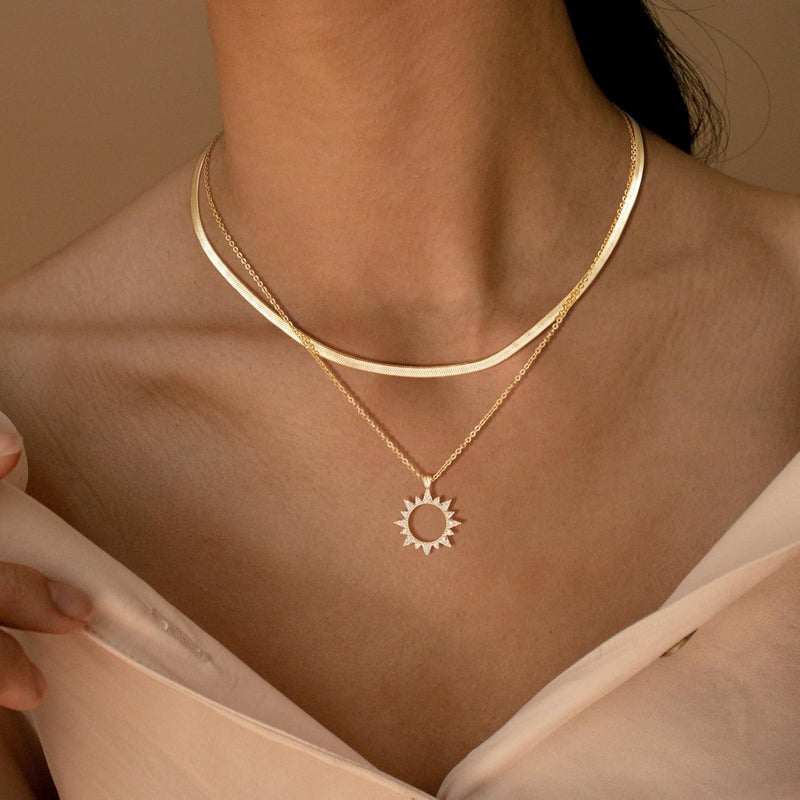 MFRYK Gold/Silver Necklaces Stack For Women,14K Gold/Sterling Silver Plated Simple Layered Choker Necklaces For Women,Stackable Multilayer Pearl Cross Disc Circle Pendant Cuban Herringbone Snake Paperclip Chain Necklaces Set Jewelry Gift for Women - Image 4